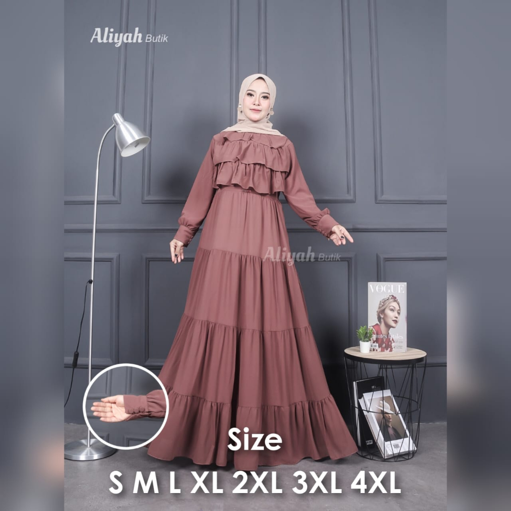 Tavisa Dress Big Size Ukuran Size S M L XL 2XL 3XL 4XL XXL XXXL  XXXXL 2L 3L 4L 5L  Dress Wanita Jumbo Gamis Big Size Baju Korea Over Size