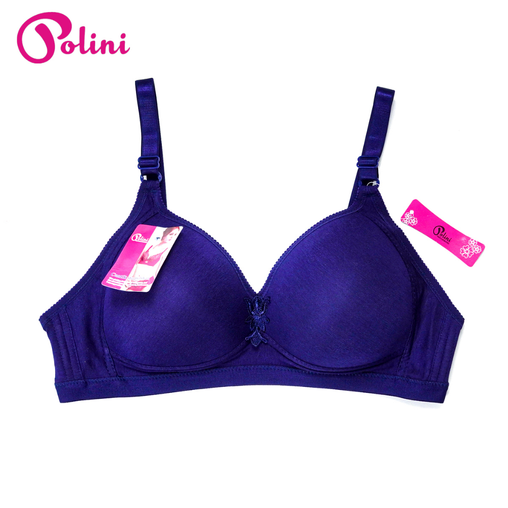 POLINI Bra Jumbo Tanpa Kawat Kait 3 Size 42 - 52 Cup C/D Busa Tipis D12