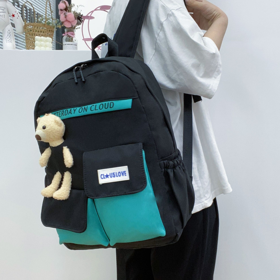 Tas Ransel Sekolah CLOUDS' LOVE 71623 Backpack Remaja Muat Laptop 16inch Bahan Anti Air WATCHKITE WKOS