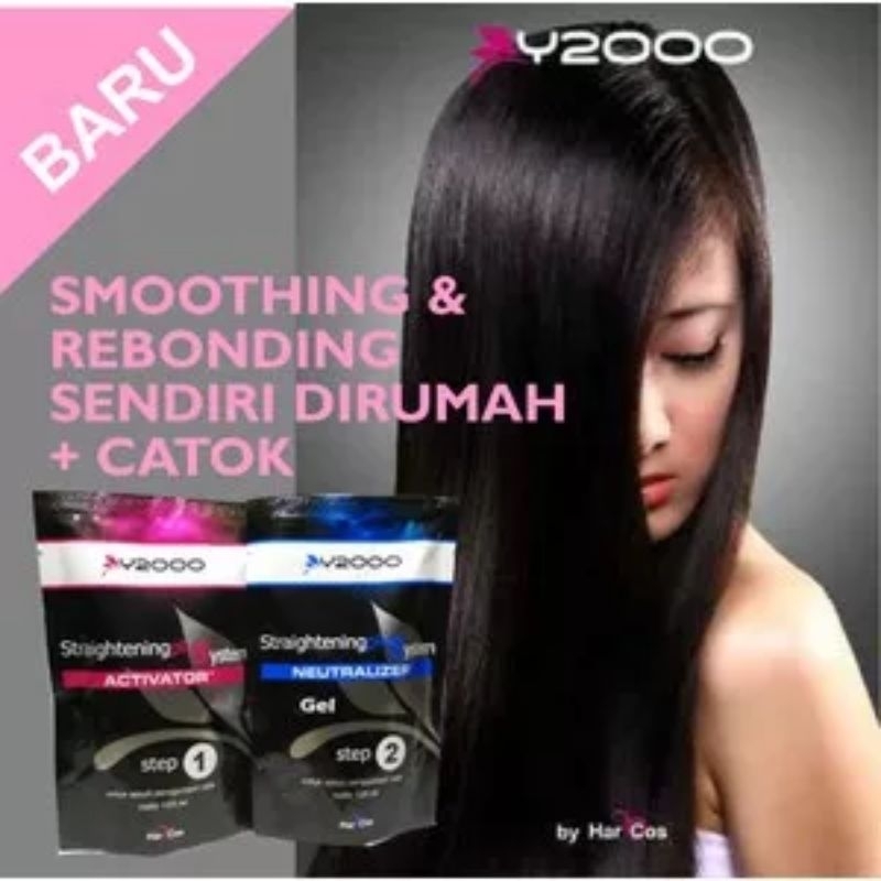 Y-2000 Hair Straightening Plus System (Pelurus Rambut) 2 x 125ml