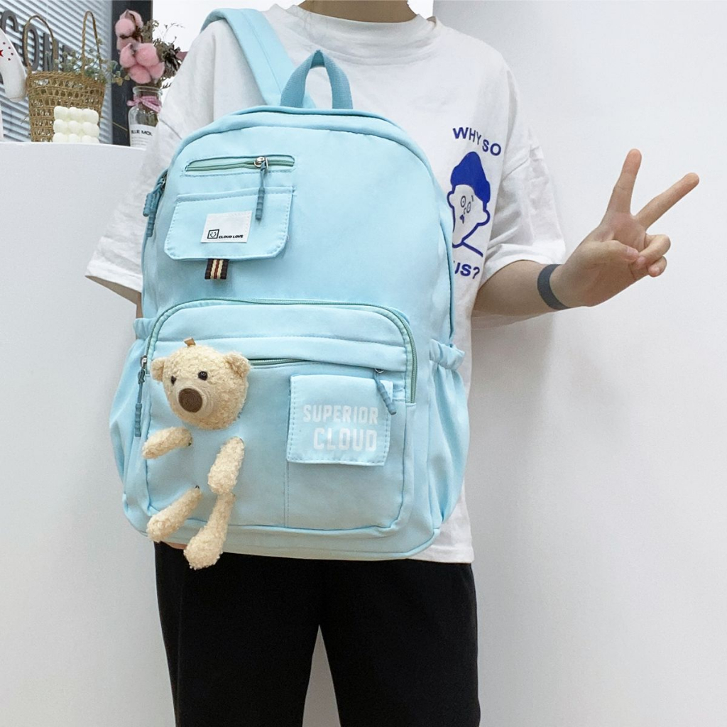 Tas Ransel Sekolah CLOUDS' LOVE 339 Backpack Remaja Muat Laptop 16inch Bahan Anti Air WATCHKITE WKOS