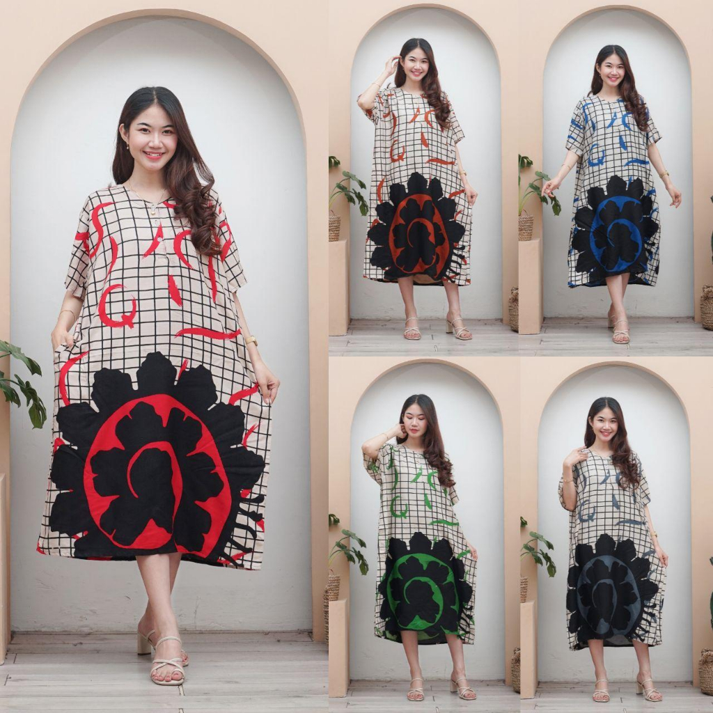 Daster jumbo ARIANA  LD 130 Daster Busui Baju Hamil Terbaru Kekinian Tidur Santai  - Batik Prass