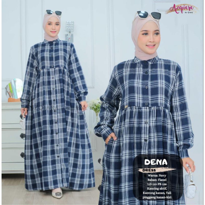 Gamis Flanel Kotak Terbaru Azqiara by Qiara