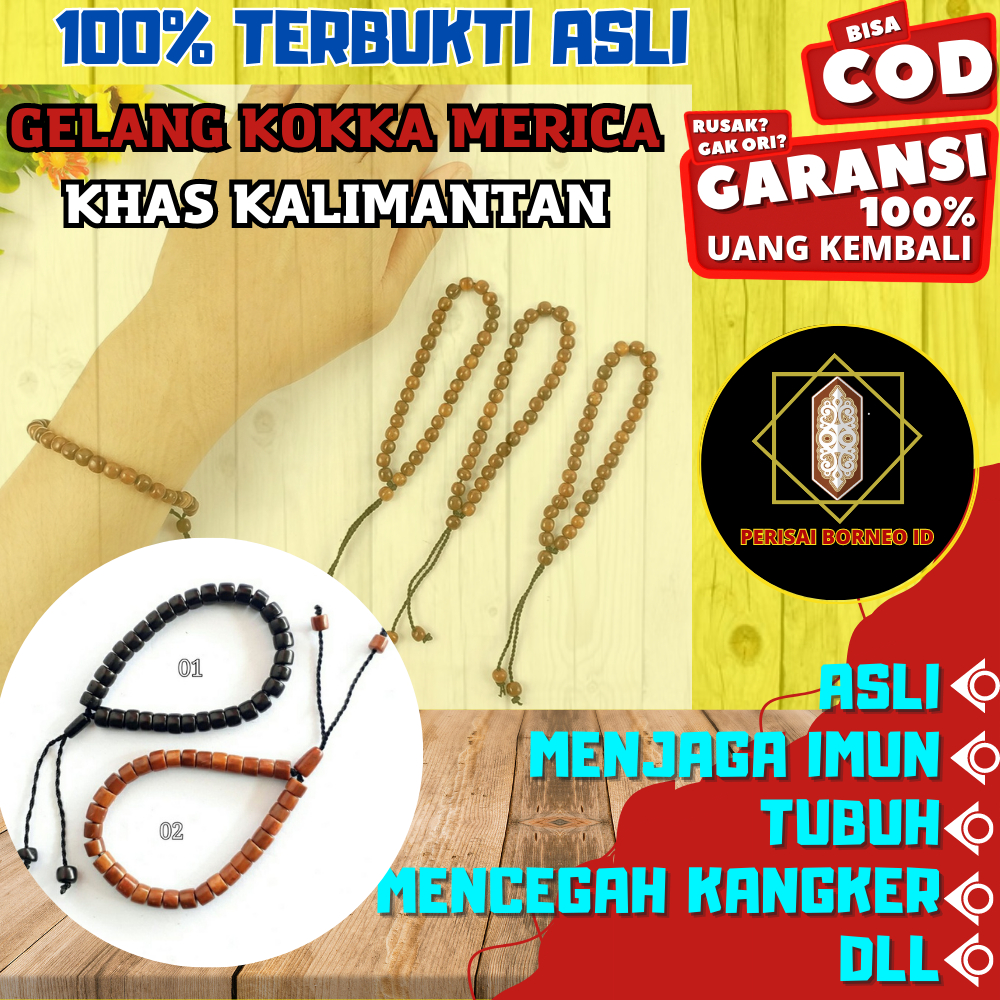 [cod] Gelang Kayu Kesehatan Kokka - Wangi Khas kayu Gaharu Kalimantan | Gelang kesehatan asli 100% G