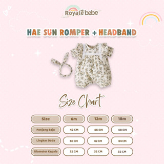 ROYALE BEBE CHIN SUN ROMPER / EUNJI ROMPER / TRICIA ROMPER / HAE SUN ROMPER / HAE RAN ROMPER BAJU ROMPER ANAK BAYI + HEADBAND / TOPI ROMPER ANAK BAYI PEREMPUAN 6-18 BULAN