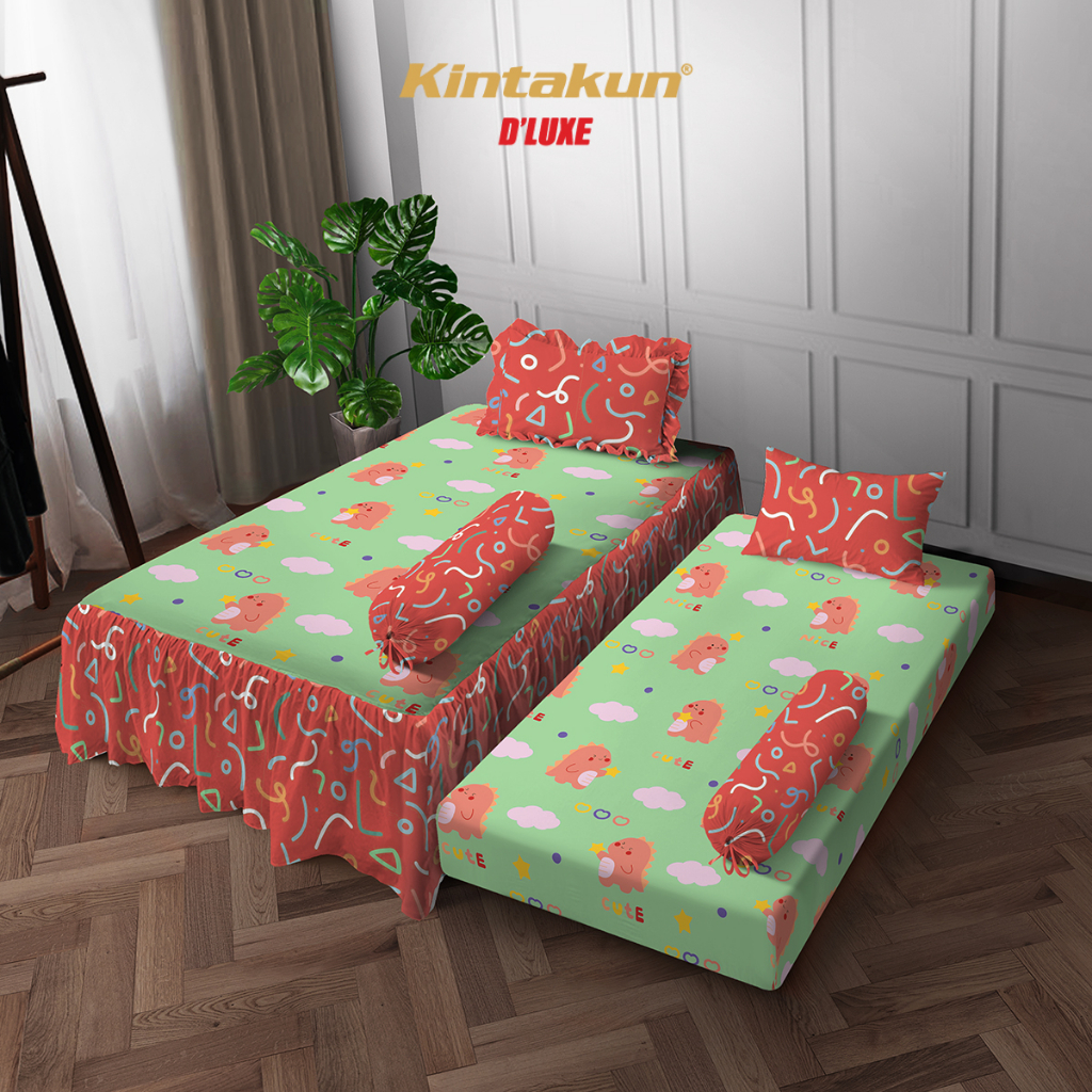 Kintakun Sprei Duo 120 Extra Single Varen Dluxe Aesthetic Microfiber Coklat