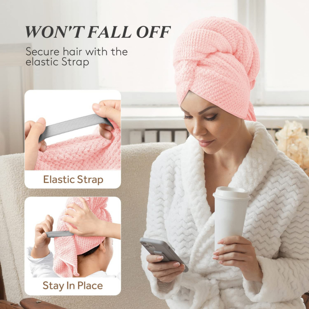 Handuk Keramas Pengering Rambut Microfiber / Hair Drying Towel Cap Handuk Kepala Keramas