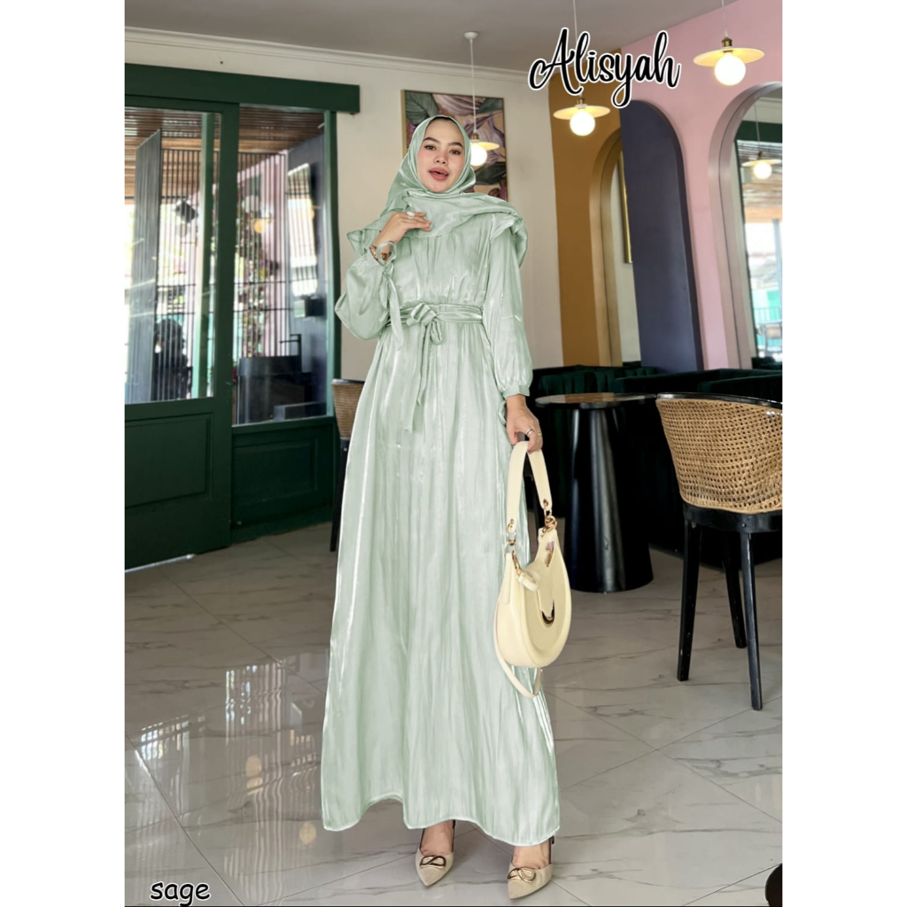 GAMIS PESTA KONDANGAN ALISYAH DRESS POLOS PESTA
