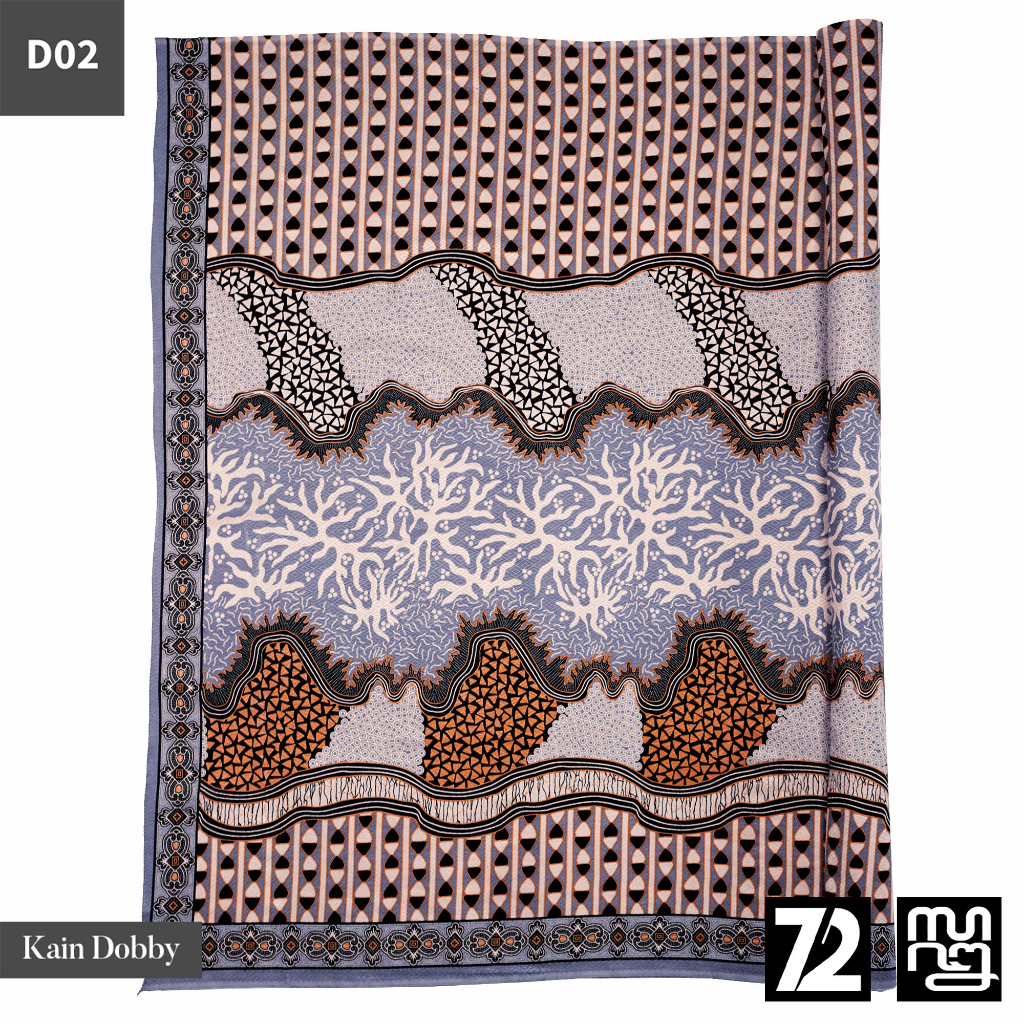 KAIN BATIK DOBBY Premium Motif Lapis Kaktus Warna Abu Hitam 723916 Cap 72