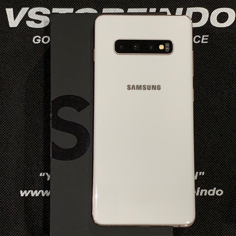 Samsung S10 Plus 8/512 GB Ceramic White Ex Sein Indonesia Second Bekas Seken Good Condition Pemakai