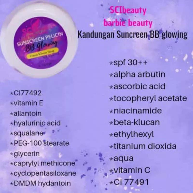 ✨Up Your Look✨ SCI beauty barbie beauty skin Salep Pelicin sunscreen BB cream Glowing mencerahkan daycream night cream