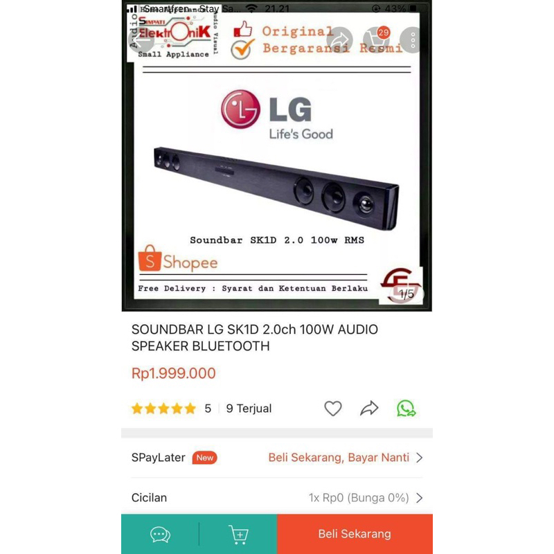 LG soundbar EX