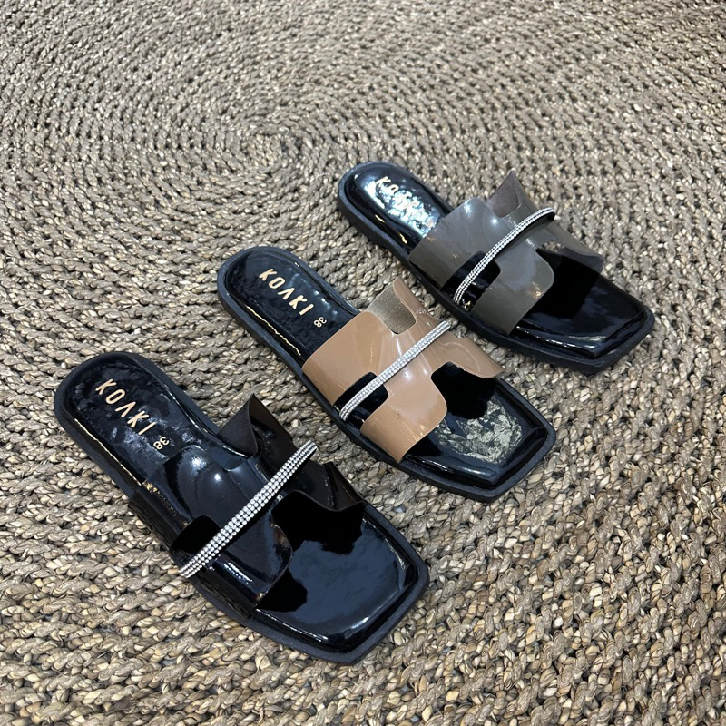 KOAKI (ZR07) - Sandal Teplek Glitter Mewah Wanita