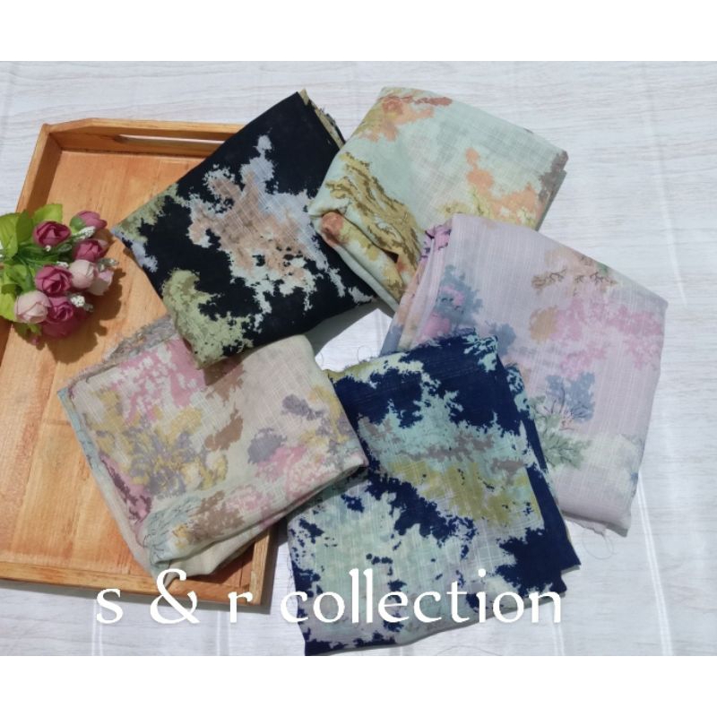 hijab segi empat motif premium/Akira dobby jait tepi 115*115