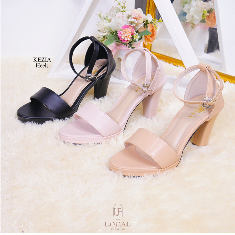 [LOKALFASHION] Kezia High Heels Wedges Wanita 10 cm