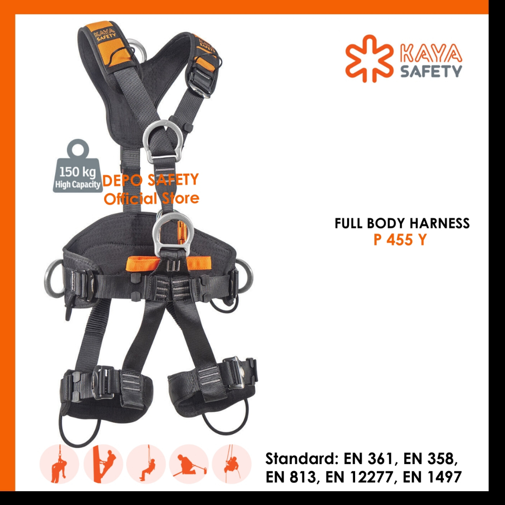 Full Body Harness KAYA SAFETY P 455 Y - Fall Arrest Work Positioning Suspension and Rescue Harness