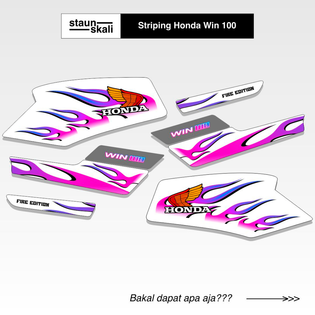 Striping Honda Win 100 Variasi (45) Original Ori Jepang Dinas Japan Custom TS Semi Trail Trill Desai