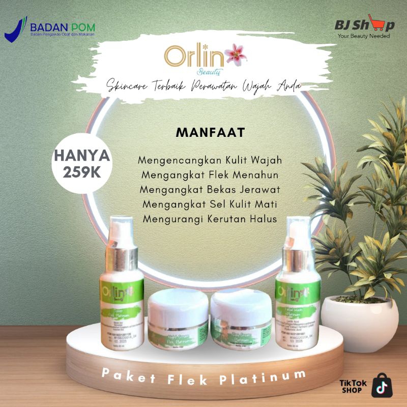 Orlin Beauty Skincare - Paket perawatan kulit wajah Normal/Jerawat/Flek dan Memutihkan Wajah aman BPOM