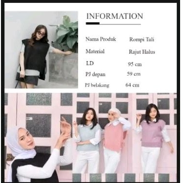 Rompi tali Ungu / Andin vest rajut Ungu / outer wanita kekinian ungu / outer rajut ungu / vest rompi