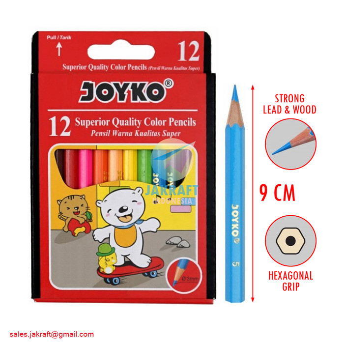 Pensil Warna Joyko 12 Superior Quality Color Pencils (CP-S12)