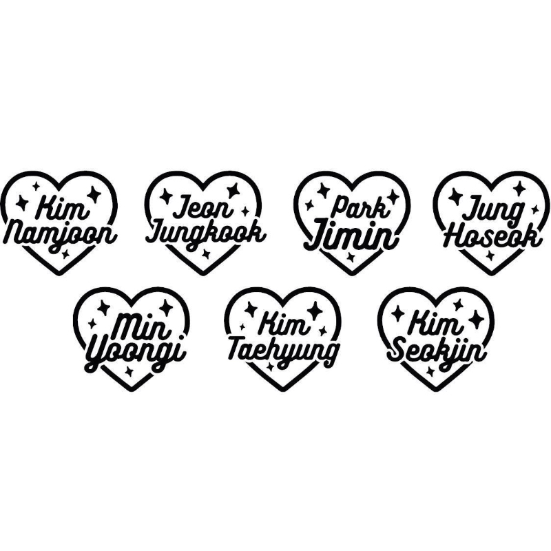 

STICKER NAMA BTS LOVE HOLOGRAM STIKER CUTTING WATERPROOF