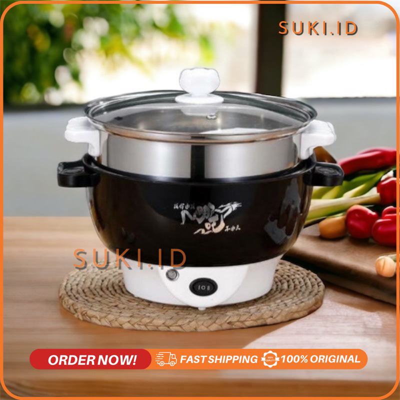 Suki.id Panci Listrik Anti Lengket Multifungsi 2.2L Mengukus Menggoreng