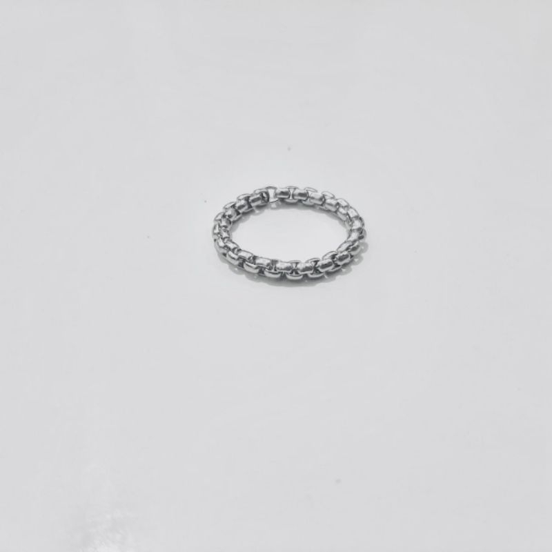 Chain Ring Silver Cincin Rantai Titanium Anti Karat