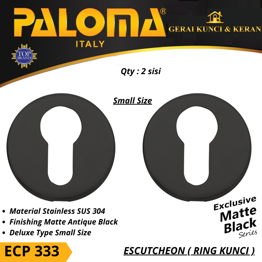 PALOMA ECP 333 ESCUTCHEON RING KUNCI BULAT SMALL HITAM MATTE BLACK