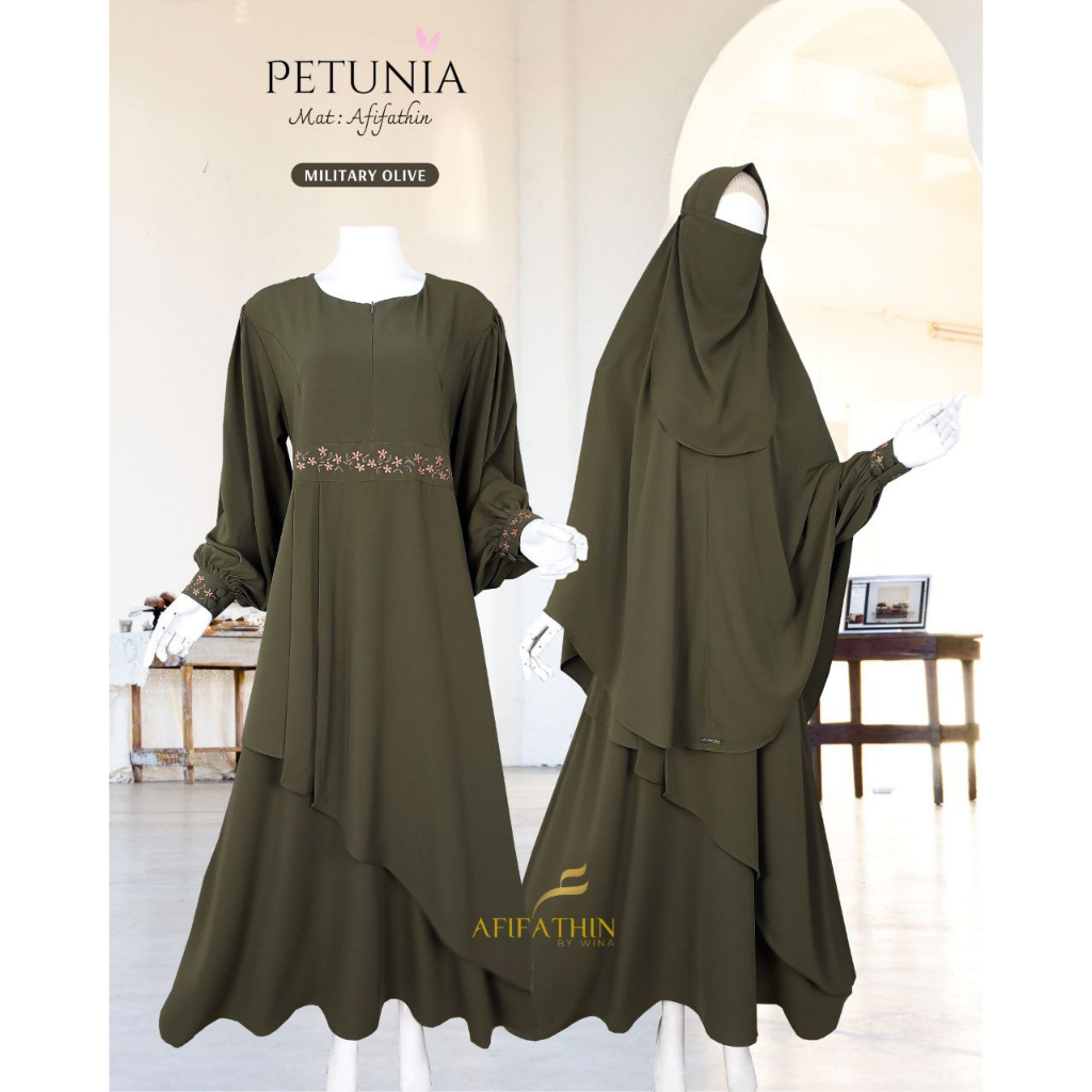 NEMESIA Set Gamis Khimar by AFIFATHIN klambieakhwat BISA COD by REQUEST