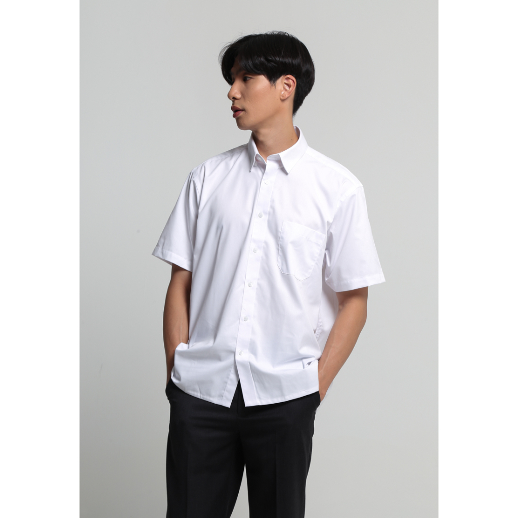 VALINO Kemeja Putih Pria Lengan Pendek - V-XXXB02-A5