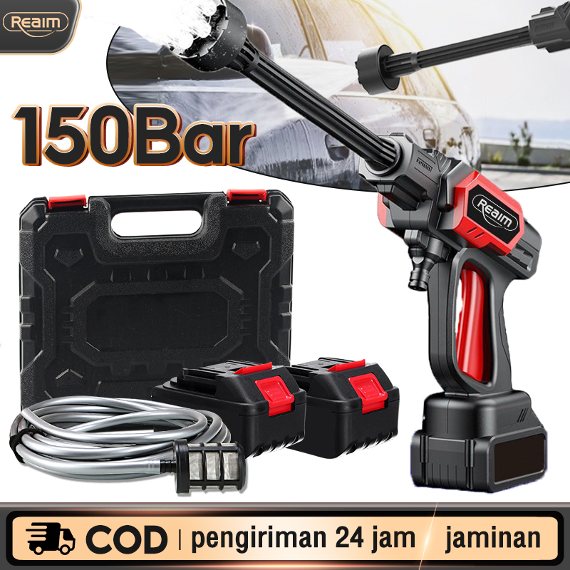 REAIM Motor Tanpa Sikat jet cleaner mesin cuci mobil 150Bar Motor generasi baru terbaru Alat Cuci Mobil Cuci Motor Nosel yang ditingkatkan