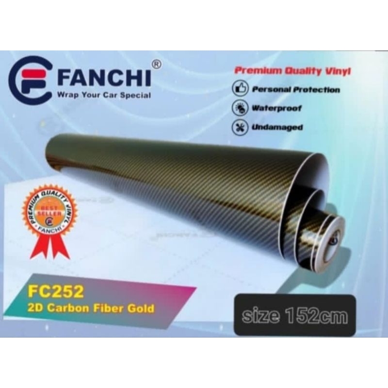 152cm Sticker FANCHI FC252 2D Carbon Fiber Gold Lebar 152cm Permeter
