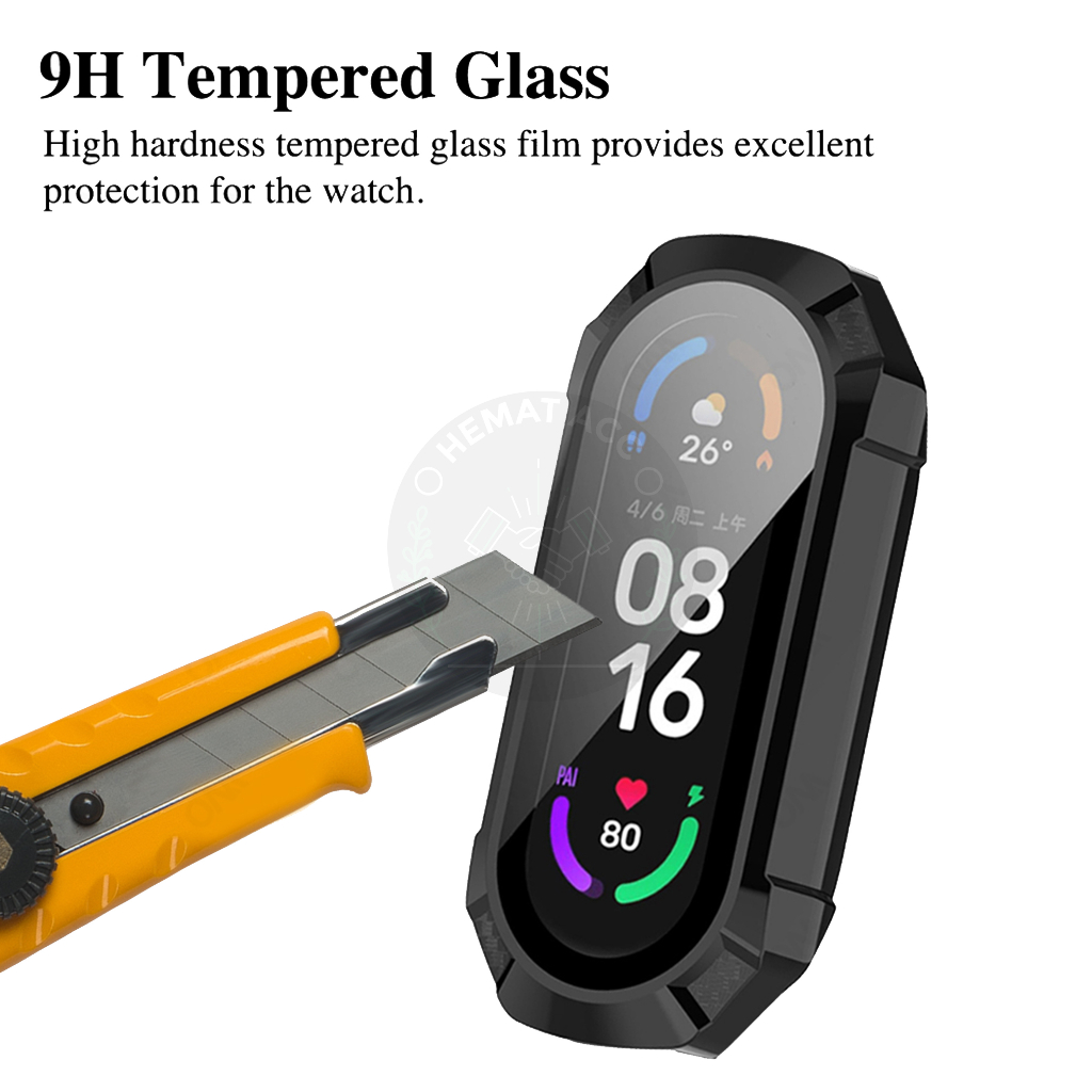 Tempered Screen Hard Case Mi Band 6 5 4 Armour Xiaomi Mi Band Hematacc