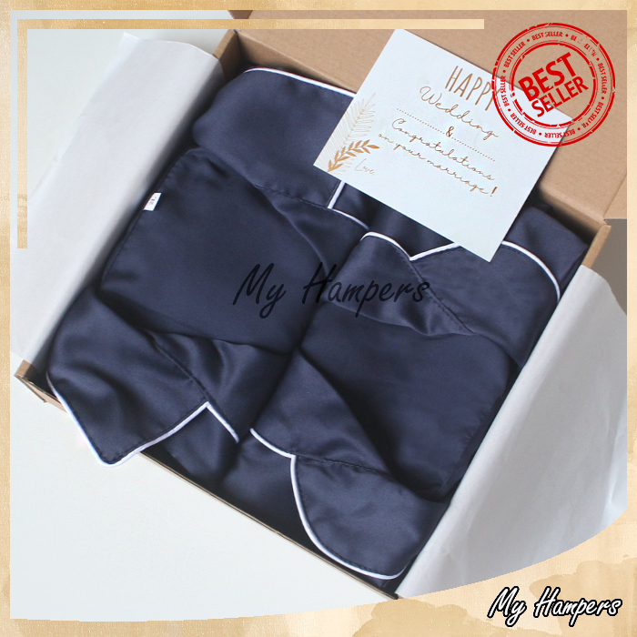 Kado Pernikahan Piyama Couple Hadiah Nikahan Hampers Wedding Gift Baju Tidur Bahan Silk Adem Premium Berkualitas