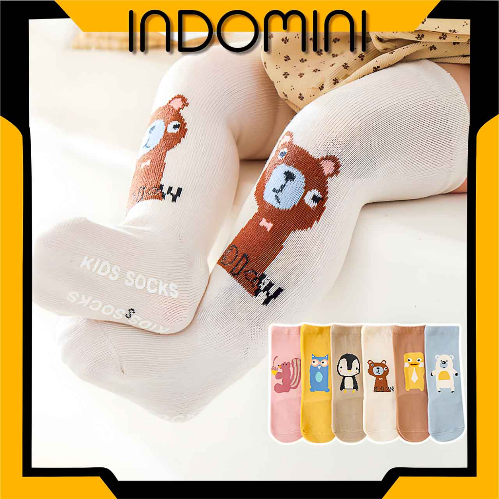 INDOMINI Kaos Kaki Panjang Karakter Hewan Kaus Kaki Anak Bayi Motif Unik Baby Animal Socks Kids Import KK083