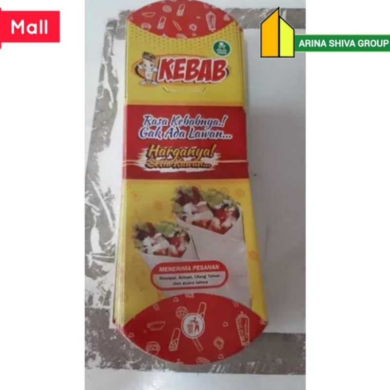 

100 LEMBAR KERTAS KEBAB TARIKAN UKURAN 24 × 9 CM HIGH QUALITY PAPER CRAFT TEBAL PRODUK TERBARU | KOTAK KEBAB KEKINIAN | DUS KEBAB VIRAL TIKTOK | KEMASAN KEBAB KEKINIAN | BOX KEBAB VIRAL | ARINA SHIVA GROUP 6114