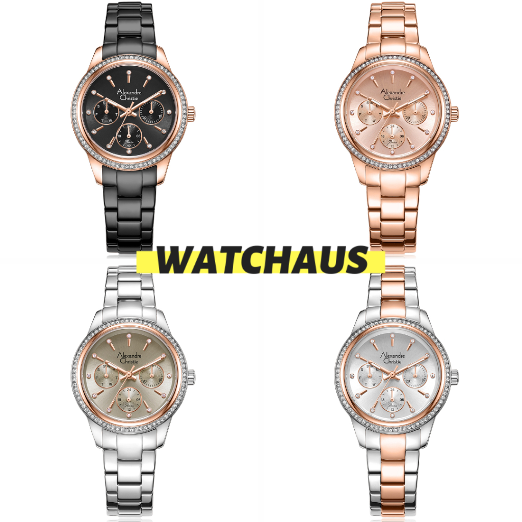 JAM TANGAN WANITA ALEXANDRE CHRISTIE AC2A62 AC 2A62 BFB ANALOG STAINLESS STRAP