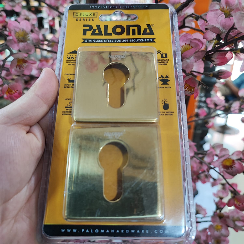 PALOMA ECP 365 ESCUTCHEON Ring Kunci Kotak Square PVD GOLD EMAS