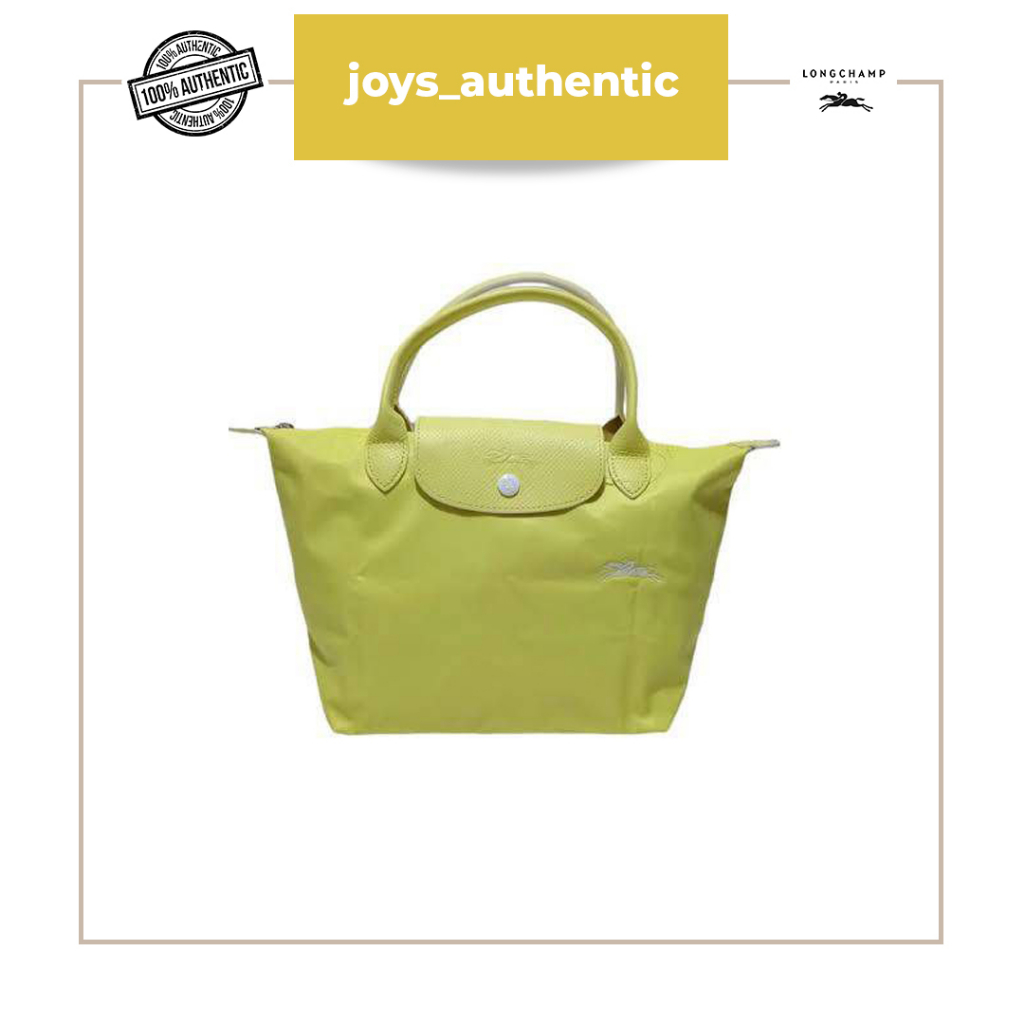 Tas wanita Longchamp club ssh small short handle kuning yellow lime woman bag authentic original