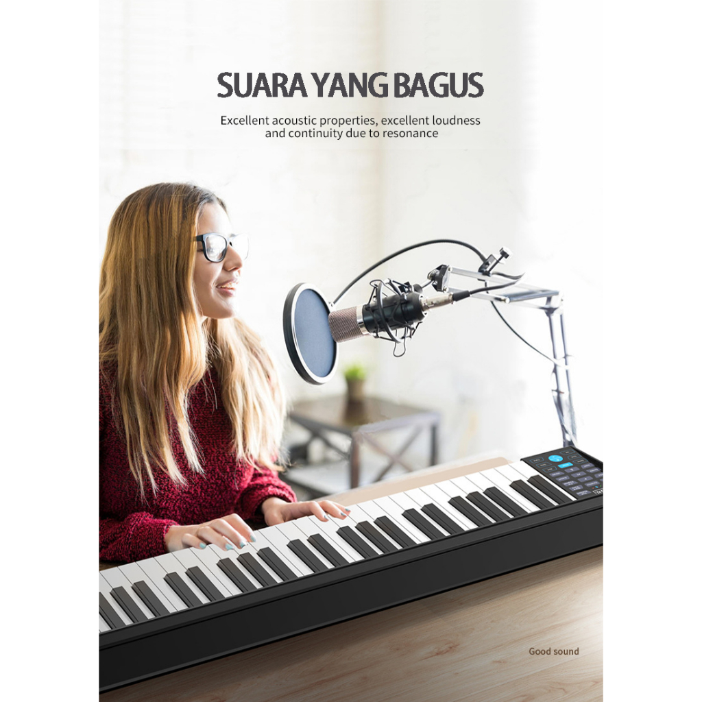 Piano Portable Elektronik Multifungsi 88-Key，Piano 88 Keys，Smart Piano，Alat musik pianika anak