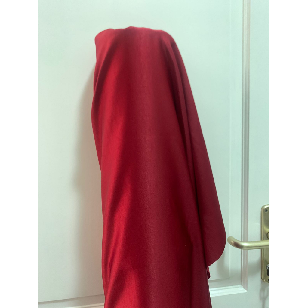 Bahan Satin Maxmara Silk Lux Premium Meteran Mewah Warna Merah Maroon Marun