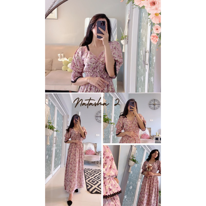 Daster Arab Fairuz NATASHA Long Dress Rayon Cantik