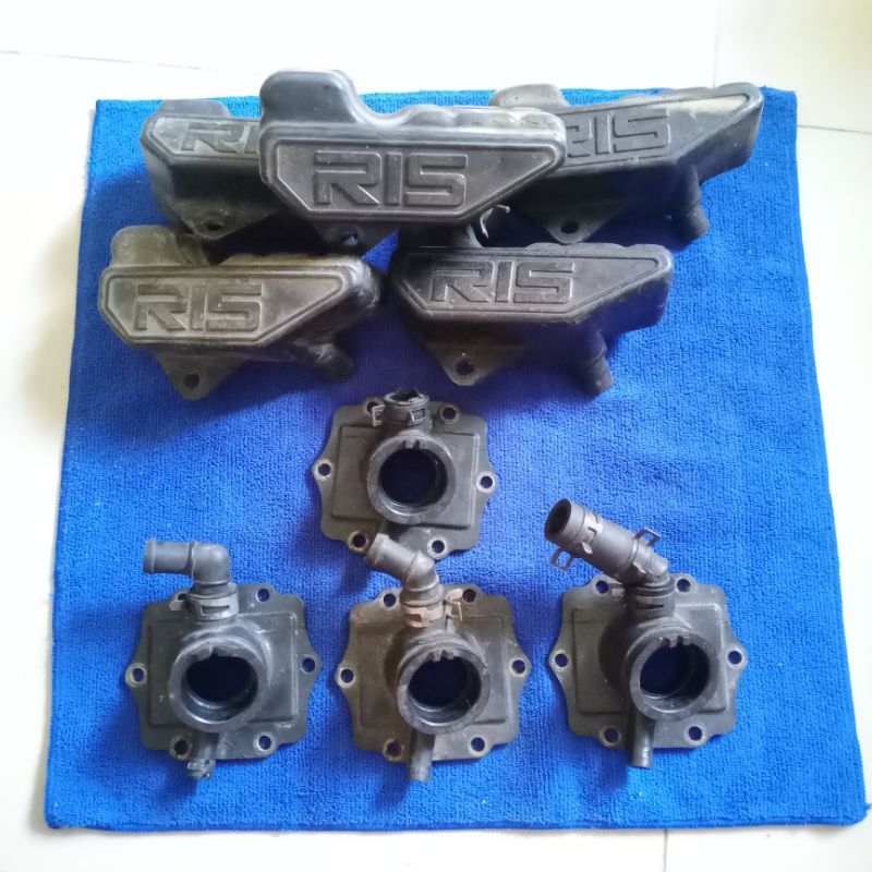 INTAKE MANIFOLD MANIPOL KARBU SET BOTOL RIS NINJA SS/R ORIGINAL COPOTAN