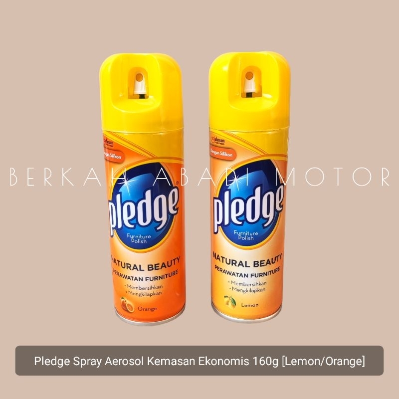 Pledge Spray Aerosol KECIL Orange Lemon 160gr | Pledge Murah Silikon Pengkilap Bodi Cat Motor Kayu