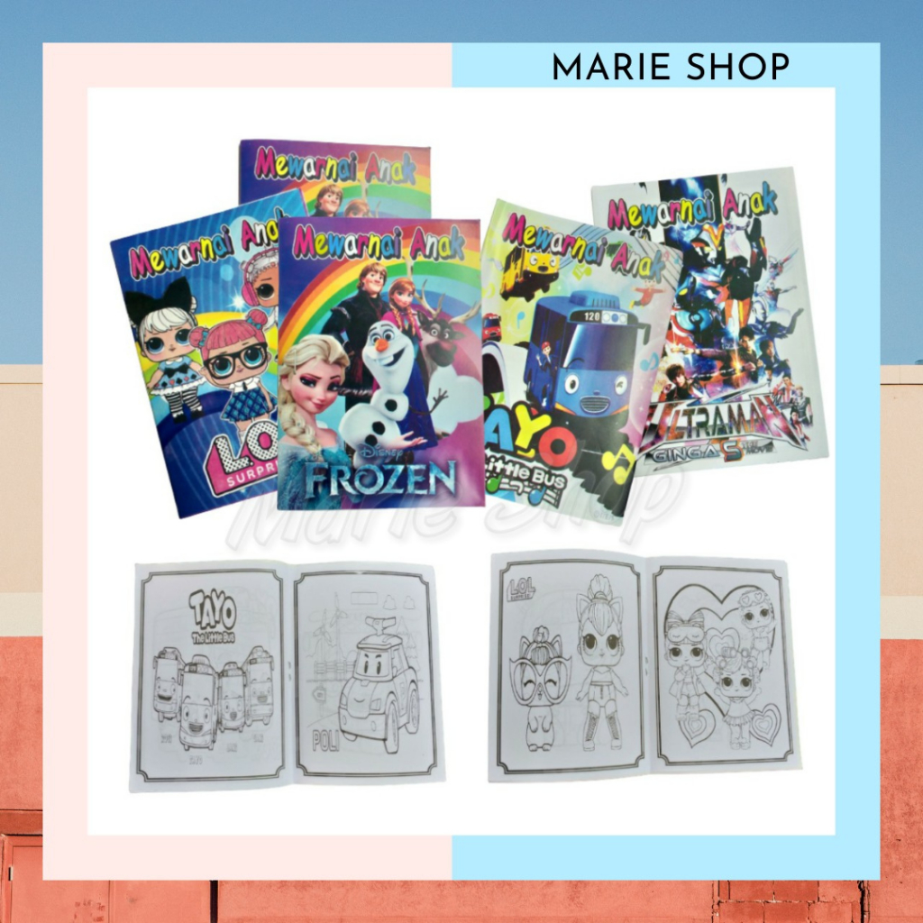 

BUKU MEWARNAI ANAK / COLOURING BOOK / BUKU MEWARNAI GAMBAR / BUKU MEWARNAI TK PAUD