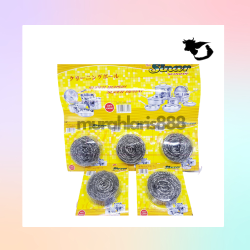 Gosok Panci Stainless SINAR PRESS / Sabut Kawat Cuci Piring Besar 40 gr / Serabut Baja Scourer Clean