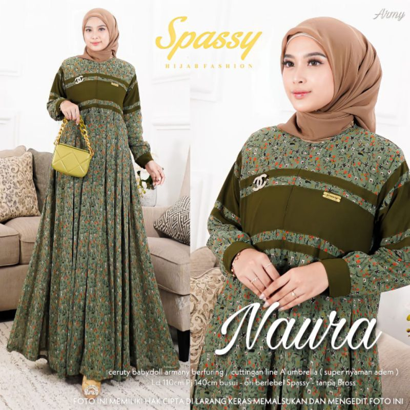 Gamis Naura Ceruty Babydol || Realpict (COD Bayar Ditempat)