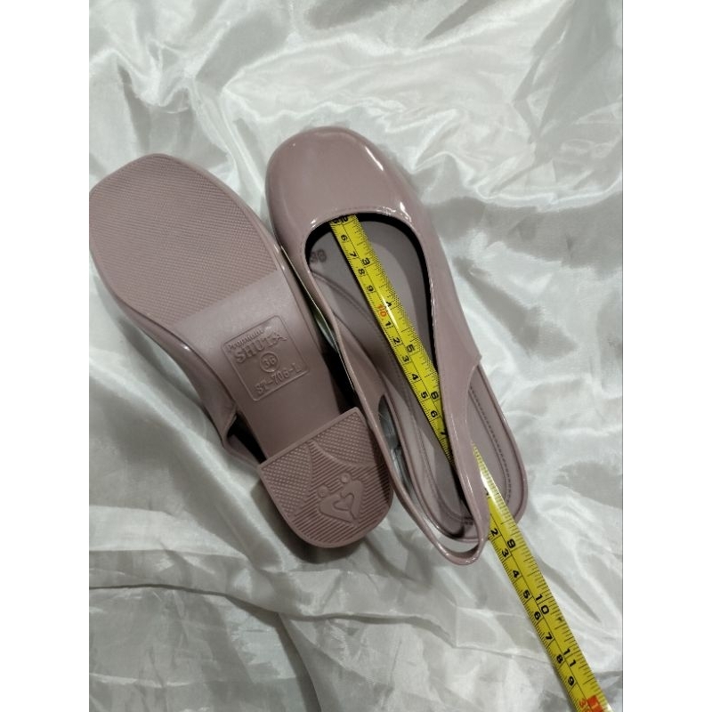 Sandal Hak Tahu Tali Belakang Wanita Bahan Jelly Balance 706-L polos BLC