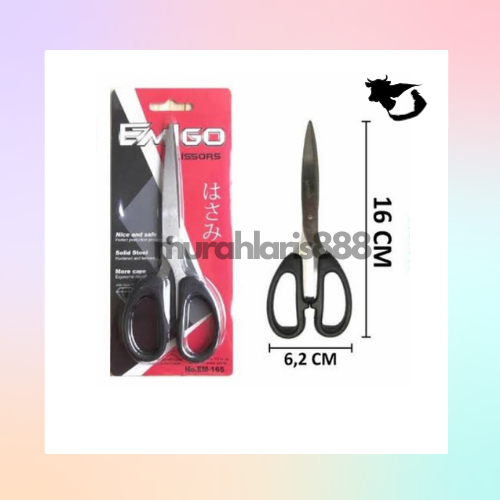 

Gunting Emigo Tanggung EM-165 / Stainless Steel Scissors Tajam Baja Anti Karat / Gunting Kertas Tanggung