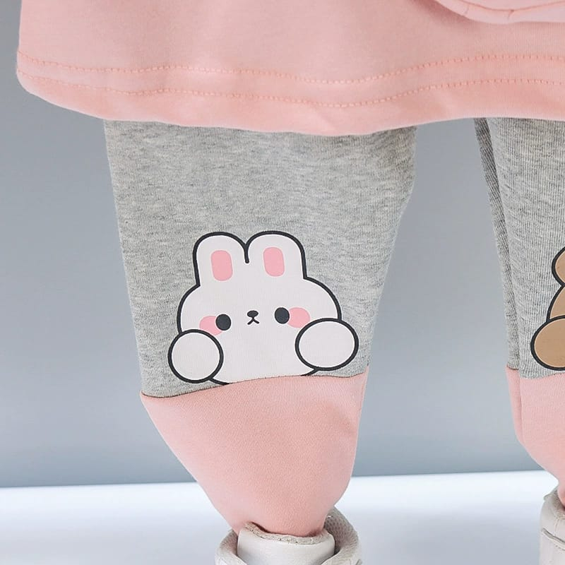 Setelan baju anak perempuan Motif RABBIT BAG usia 6 bulan - 5 tahun / Pakaian bayi lucu Import ala korea